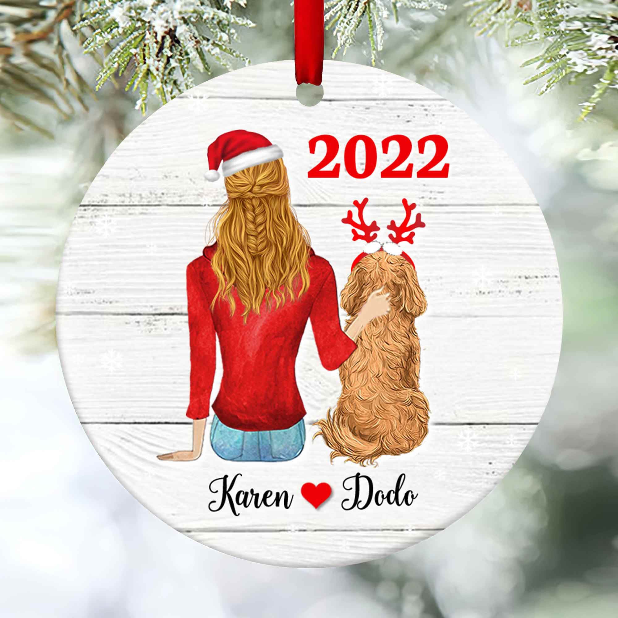 Girl and Dog Ornament