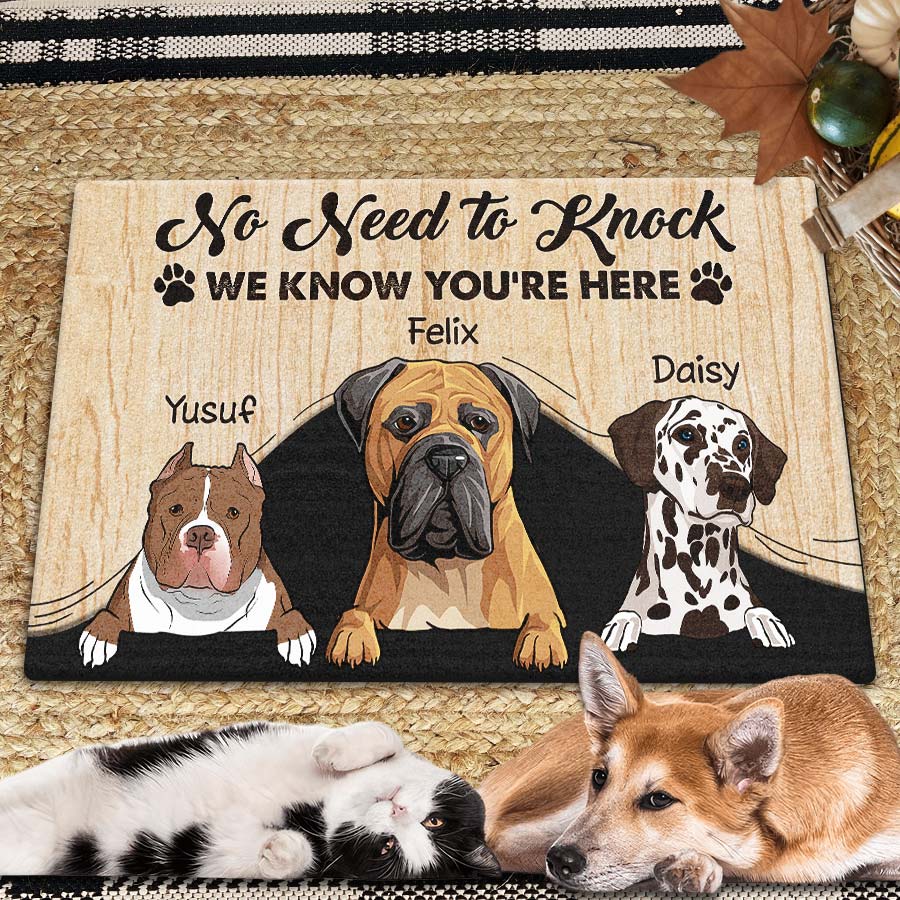 Personalized Door Mats Dogs Custom Dog Doormats No Need To Knock We