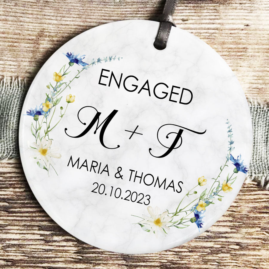 personalized engagement ornament