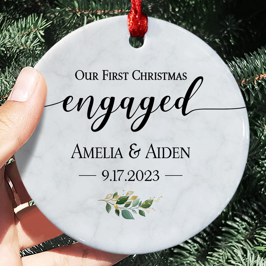 personalized engagement ornament