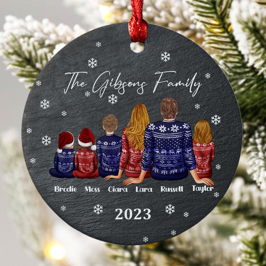 Family of 6 Christmas Ornaments