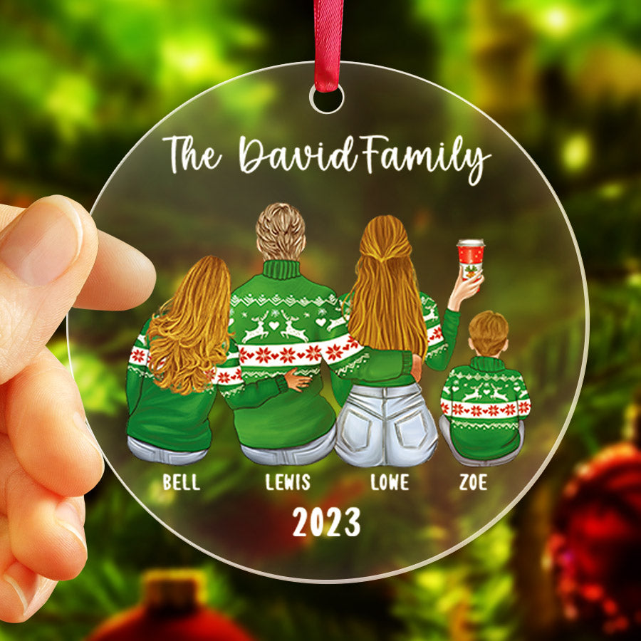 Personalized Family Christmas Ornaments | Family Of 4 Christmas ...