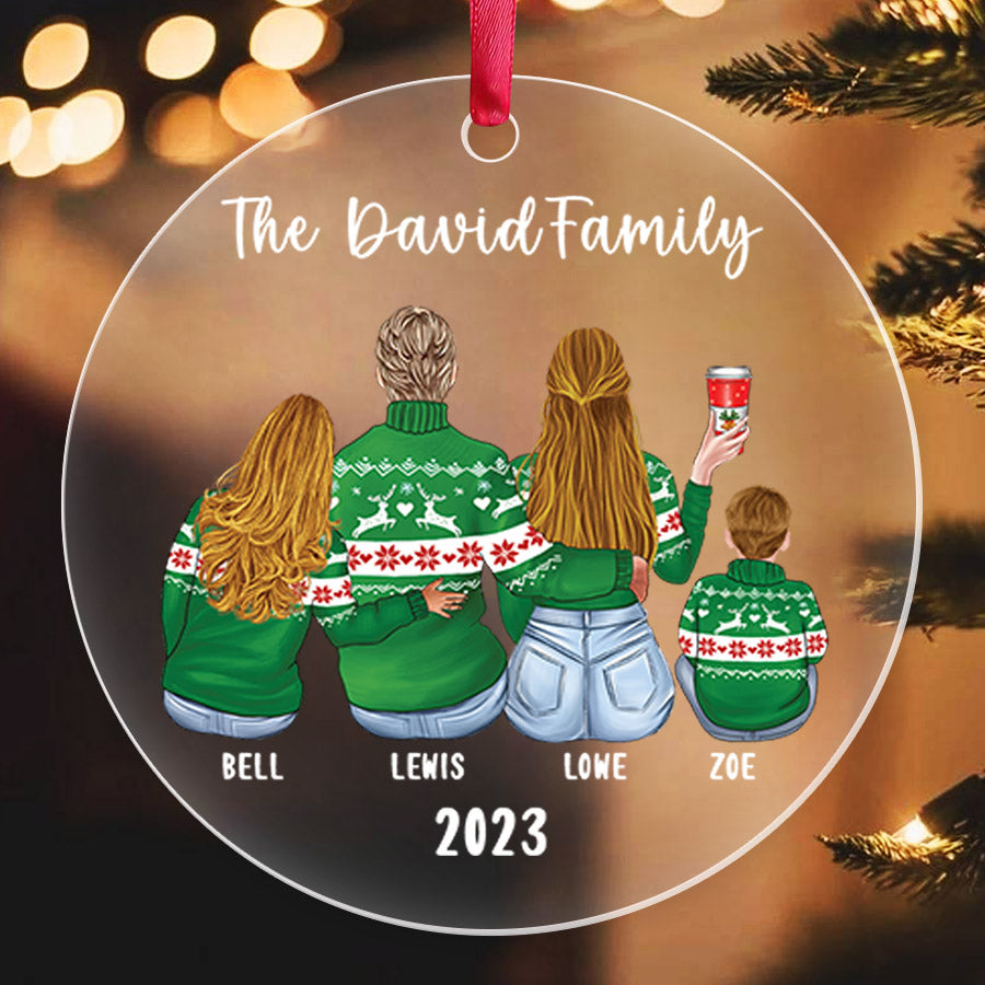 Personalized Family Christmas Ornaments | Family Of 4 Christmas ...