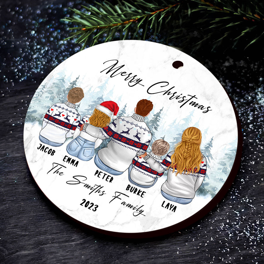 Personalized Family Ornaments | Personalized Family Of 5 Christmas ...