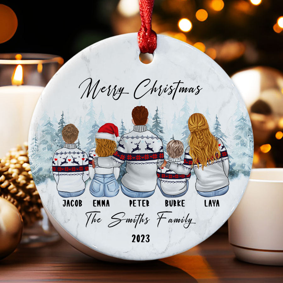 Personalized Family Ornaments | Personalized Family Of 5 Christmas ...