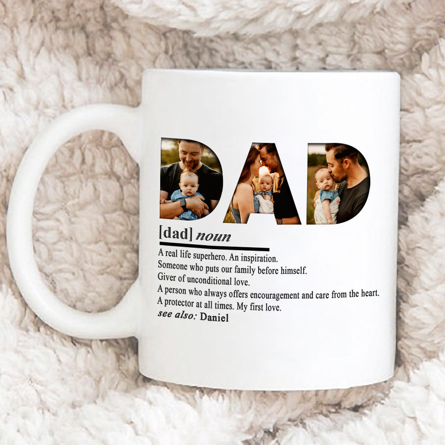 Dad Script Mug Personalized Father’S Day Mug | Custom Photo Collage Mug | Dad ...