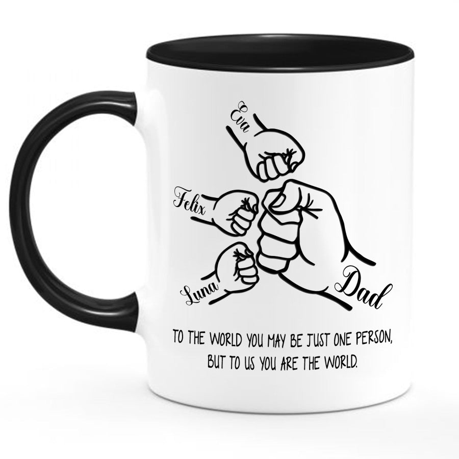 Dad Script Mug Personalized Fathers Day Mugs | Dad Coffee Cups | First Bump Dad And ...