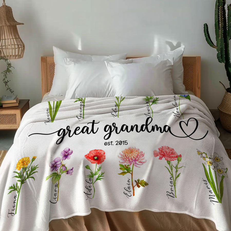 Mothers Day Great Grandma Blanket