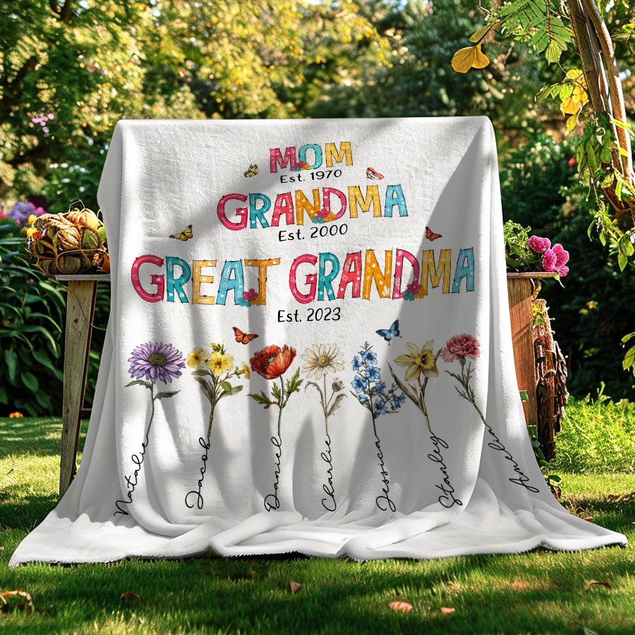 Mom Grandma Great Grandma Blanket for Mothers Day