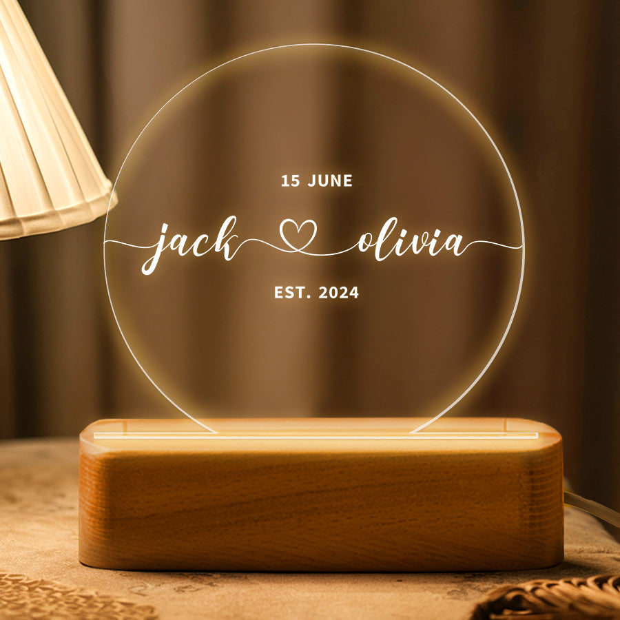 Personalized Night Light For Couples | Wedding Gift | Newly Wed Gift ...