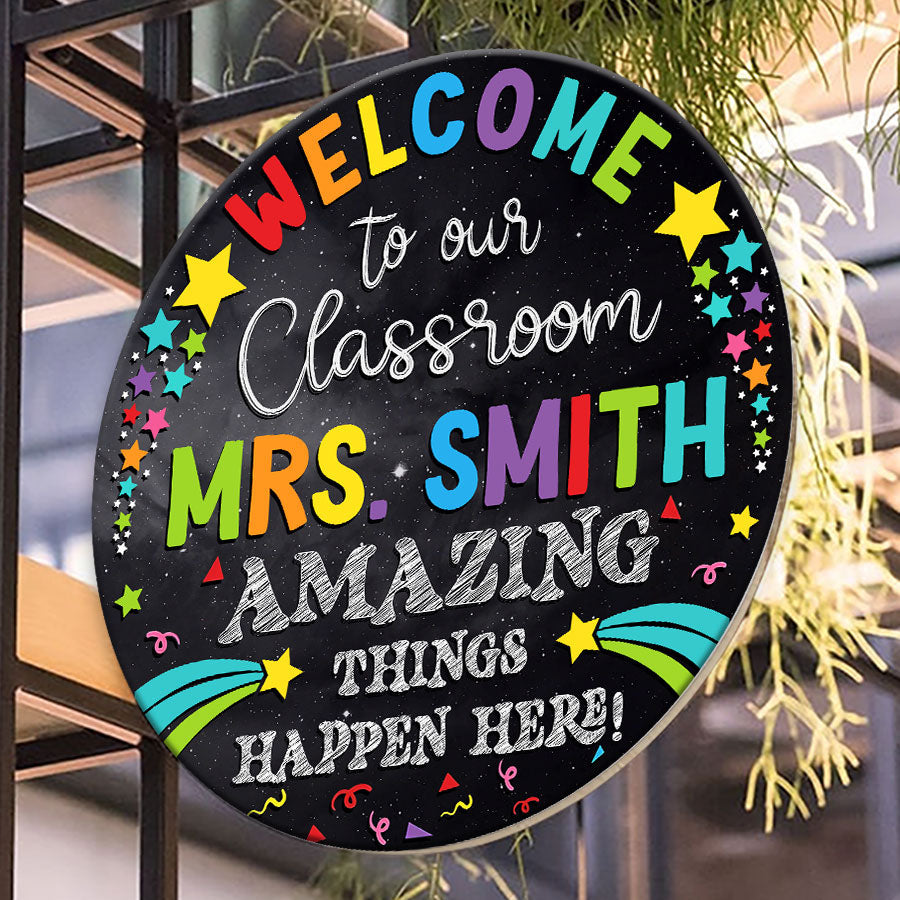 personalized teacher door signs