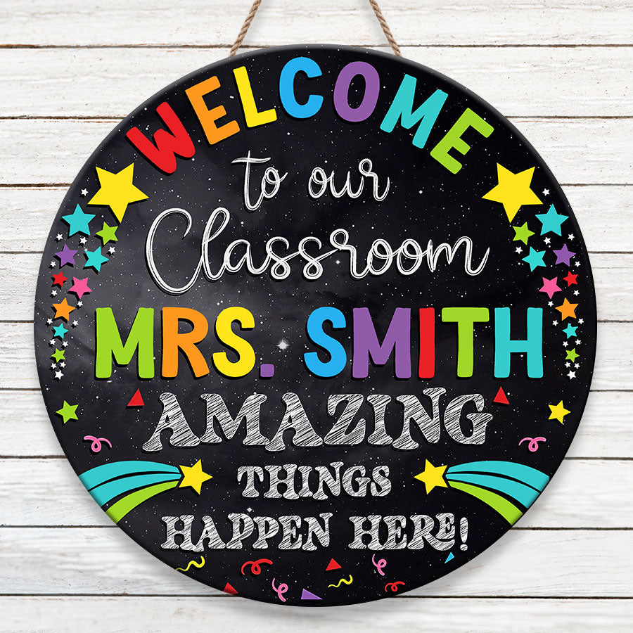 Fun Elearning Door Sign Personalized Teacher Door Signs | Personal Teacher Gifts | Teacher ...