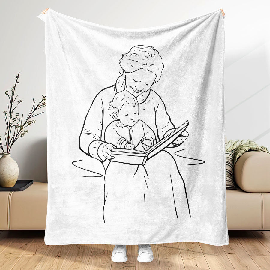 Mothers Day Custom Blanket for Grandma