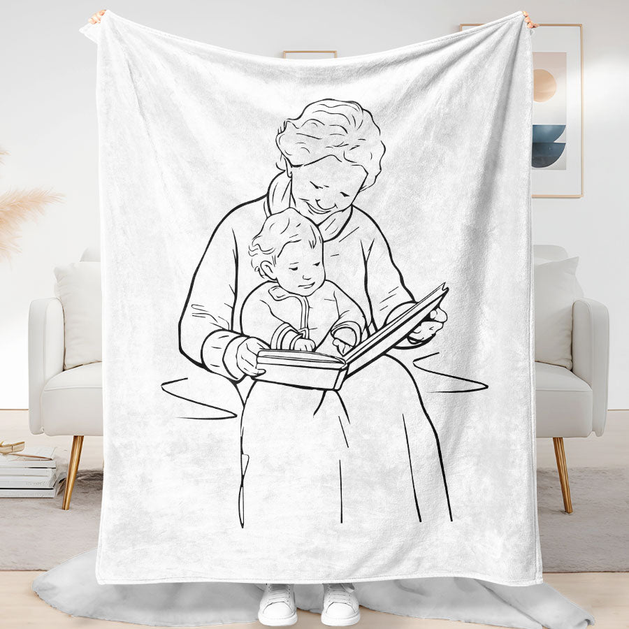 Mothers Day Custom Blanket for Grandma