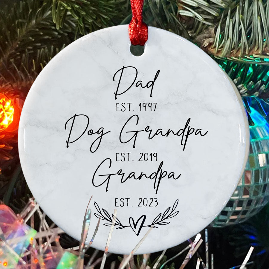 Promoted From Dog Grandparents to Human Grandparents Ornament