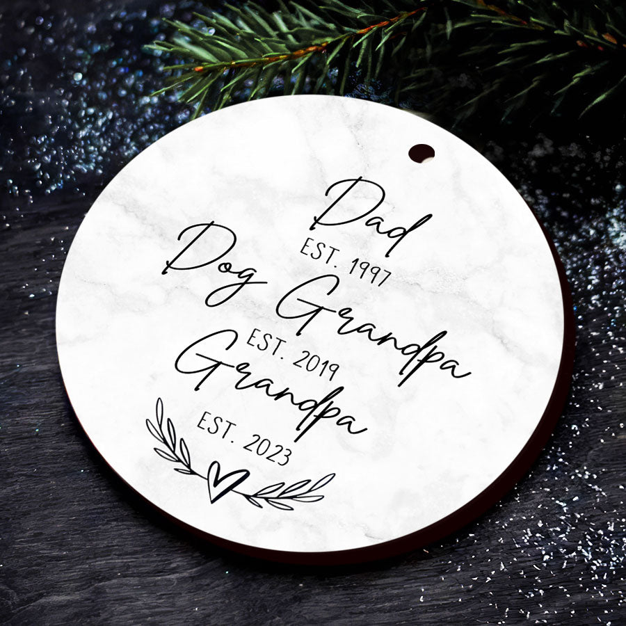 Promoted From Dog Grandparents to Human Grandparents Ornament