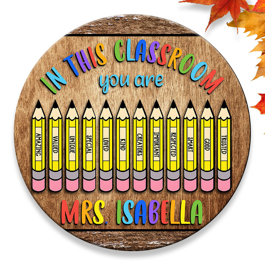 Teacher Pencil Door Sign | Customized Gifts For Teachers | Teacher ...