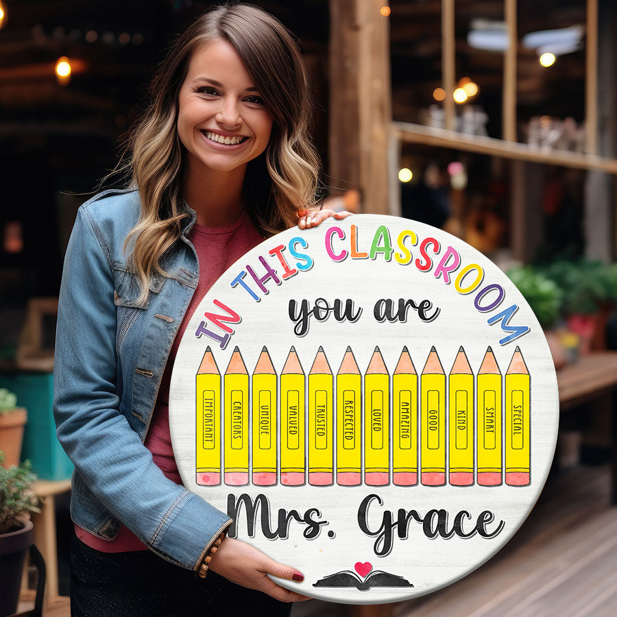 Welcome Sign For Classroom Door | Teacher Gifts Personalized | Teacher ...