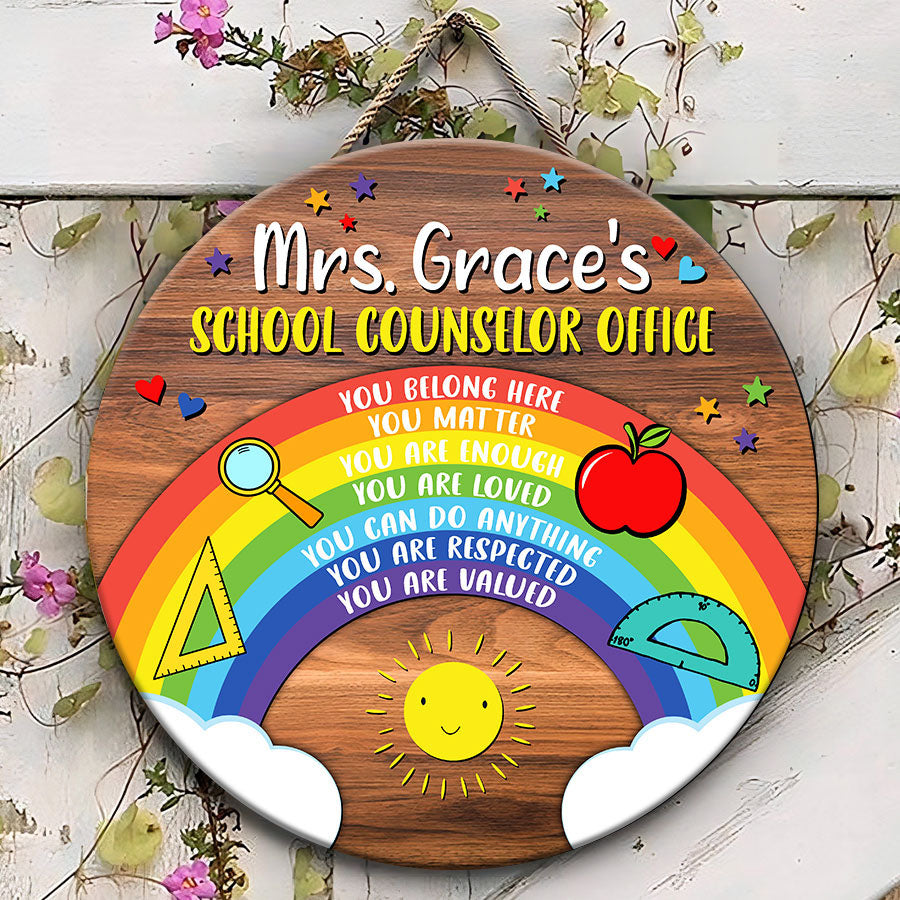 Wooden Teacher Door Signs | Gift For Teacher | School Counselor Office ...