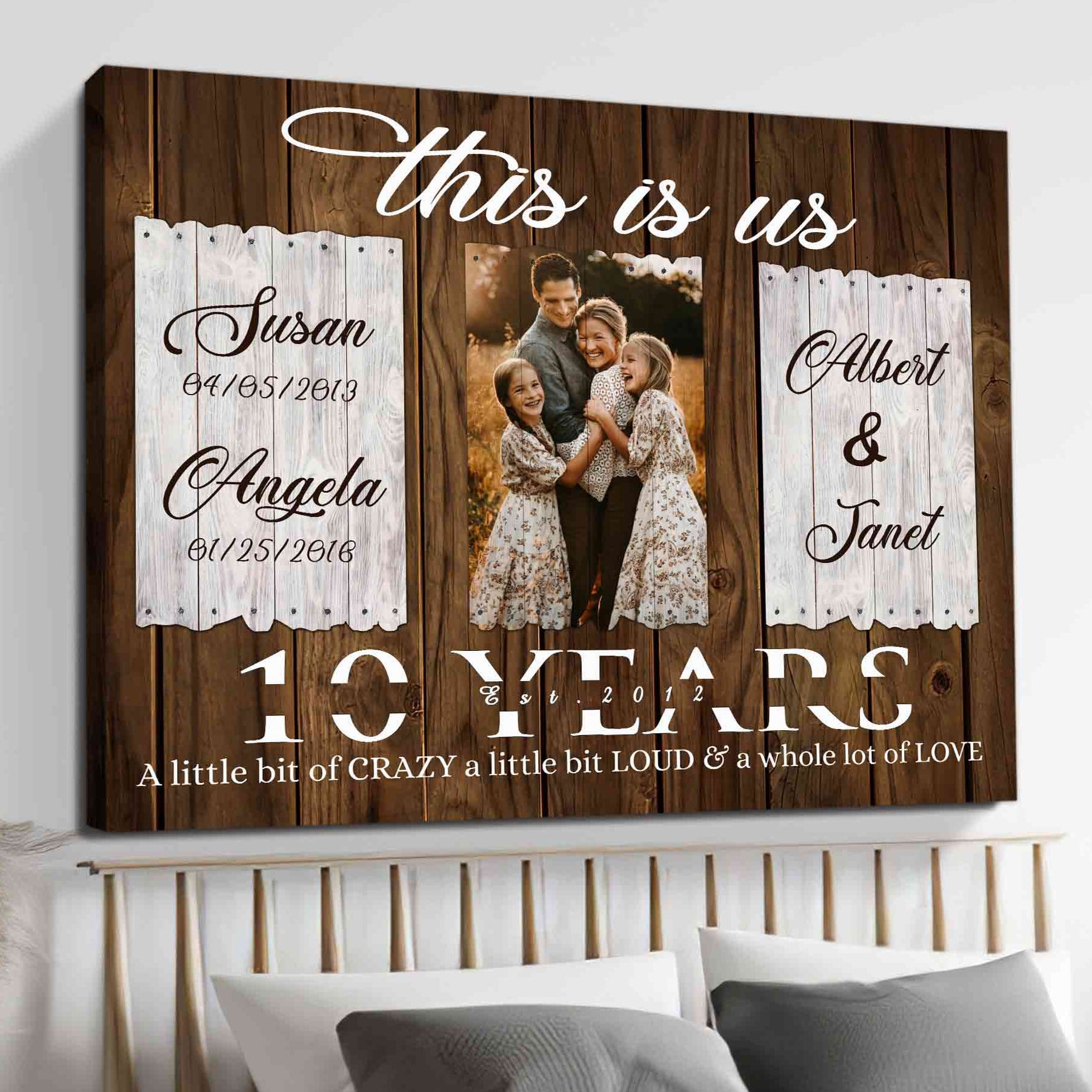 Photo Collage 10 Year Anniversary Ideas For Him EDITABLE Custom 10