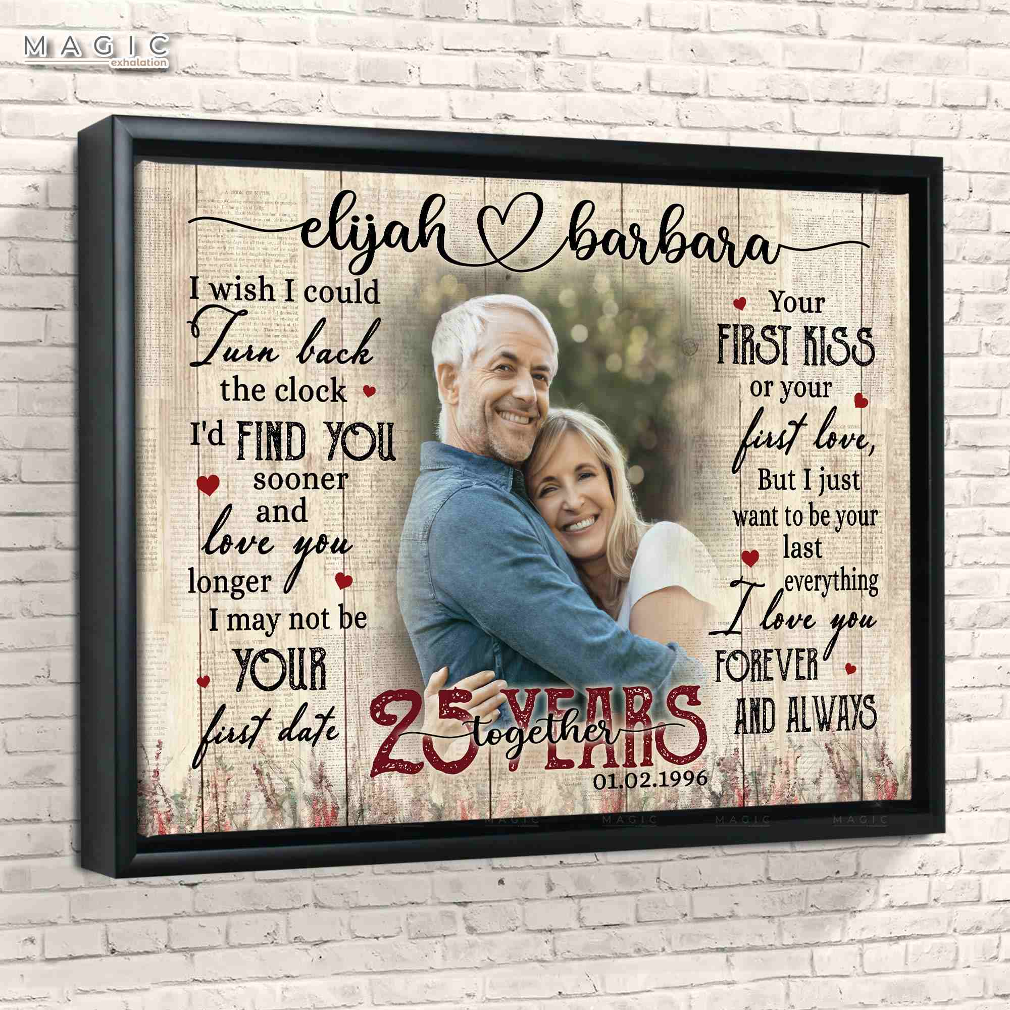 I Choose You 25th Wedding Anniversary Ideas For Him, Personalized Parent Anniversary Gift For Husband Canvas Wall Art