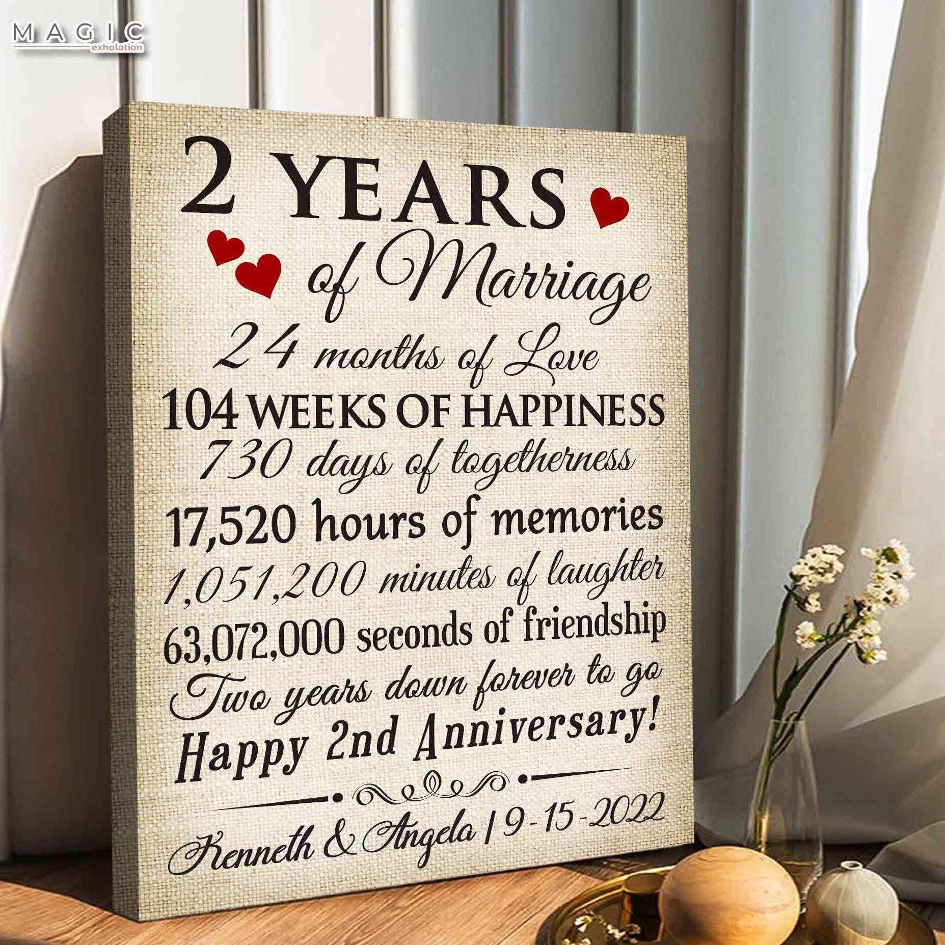 2nd Wedding Gifts for Wife for Husband, Personalized Gifts for 2nd Wedding Gifts for Wife for Husband, Personalized Gifts for