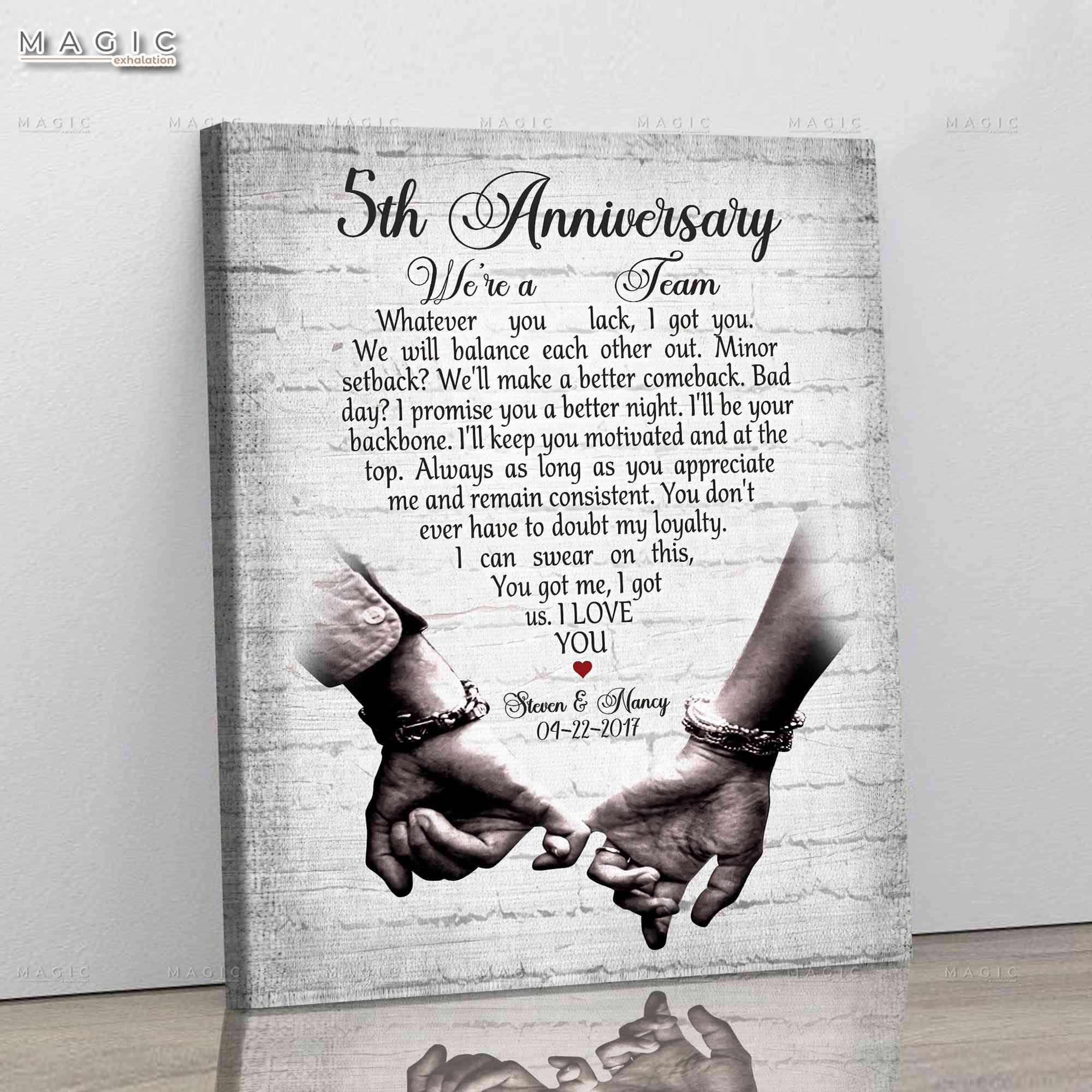 5th anniversary wedding gift, gifts for 5 year wedding anniversary