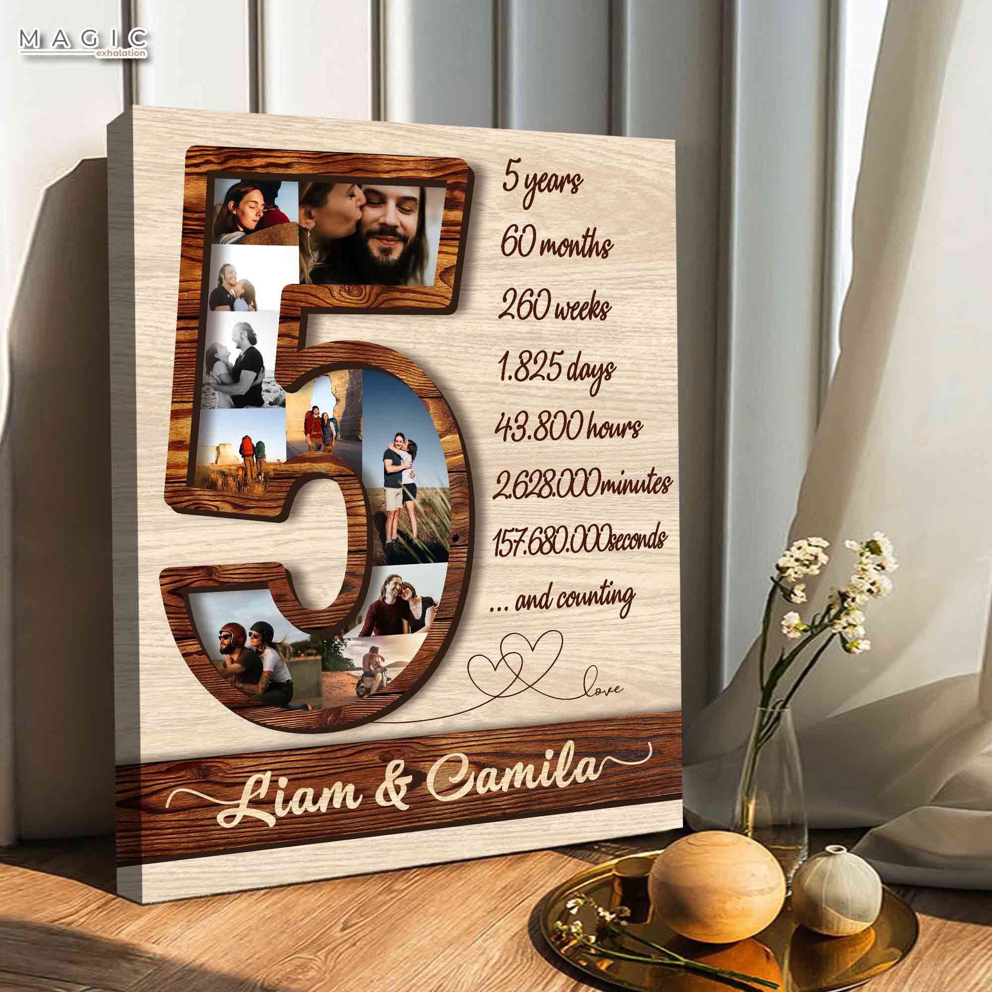 5 year anniversary gift for husband, gifts for wooden anniversary