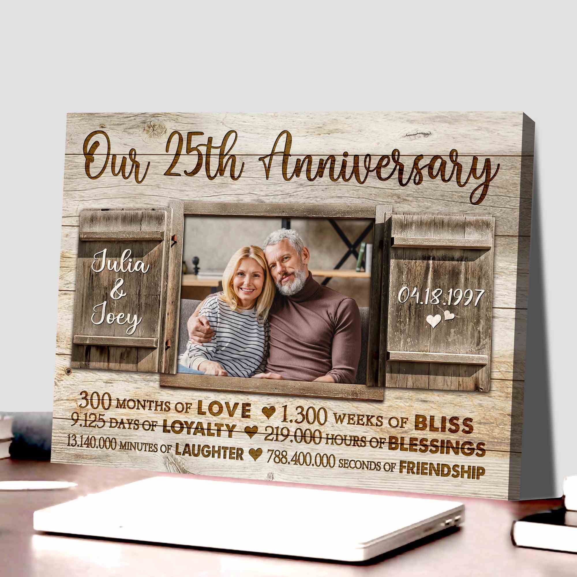 Silver Wedding Anniversary Gift 25th Wedding Anniversary Personalised – All  Things Love Gifts