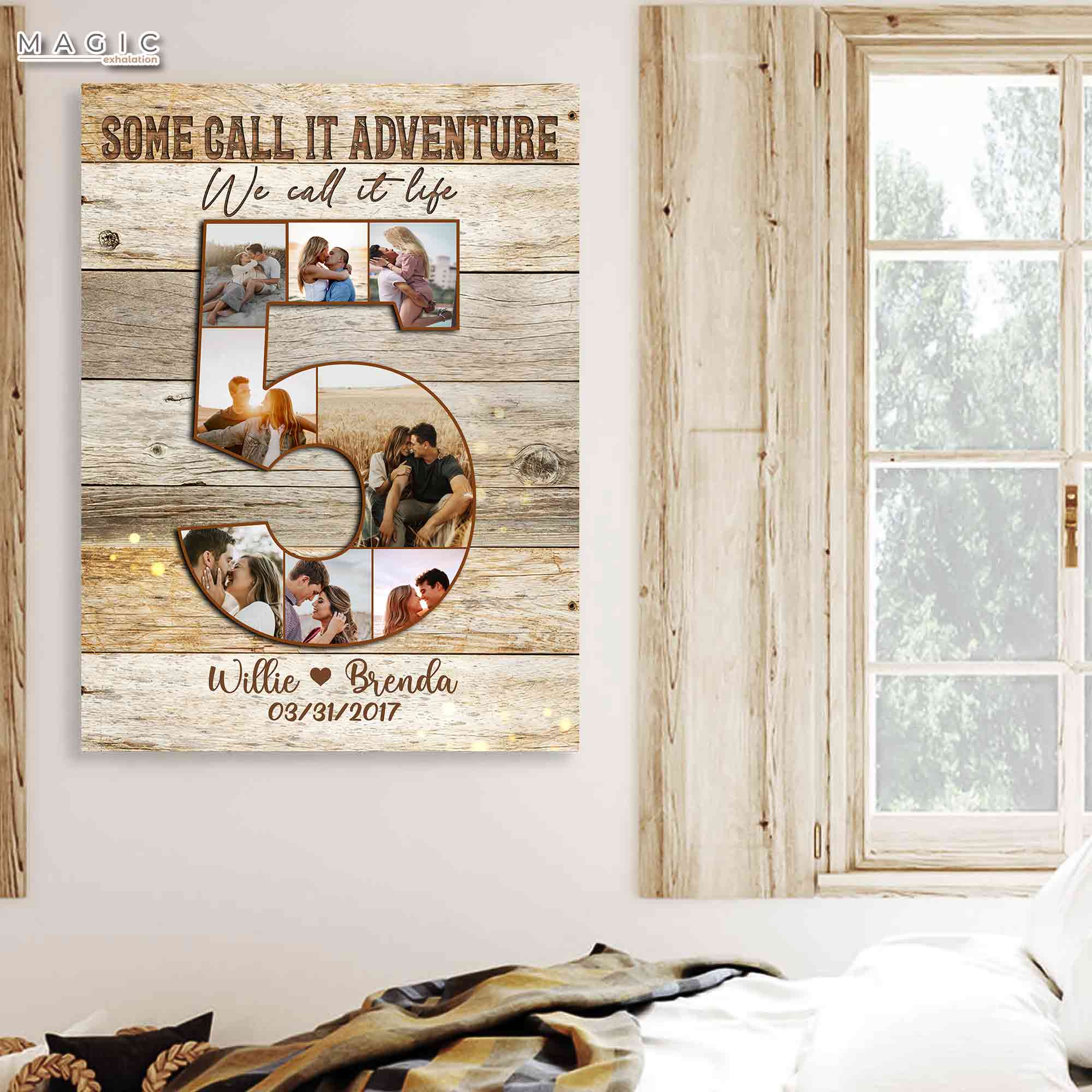 Personalized Valentine's Day Gifts, 5th Anniversary Gift for Husband,  Picture Collage Some Call It Adventure Canvas Print - Magic Exhalation