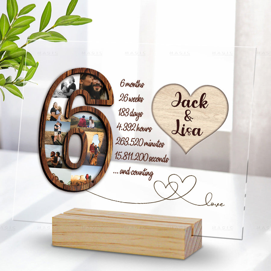 Month Anniversary Gifts for Him Collage Pictures Acrylic