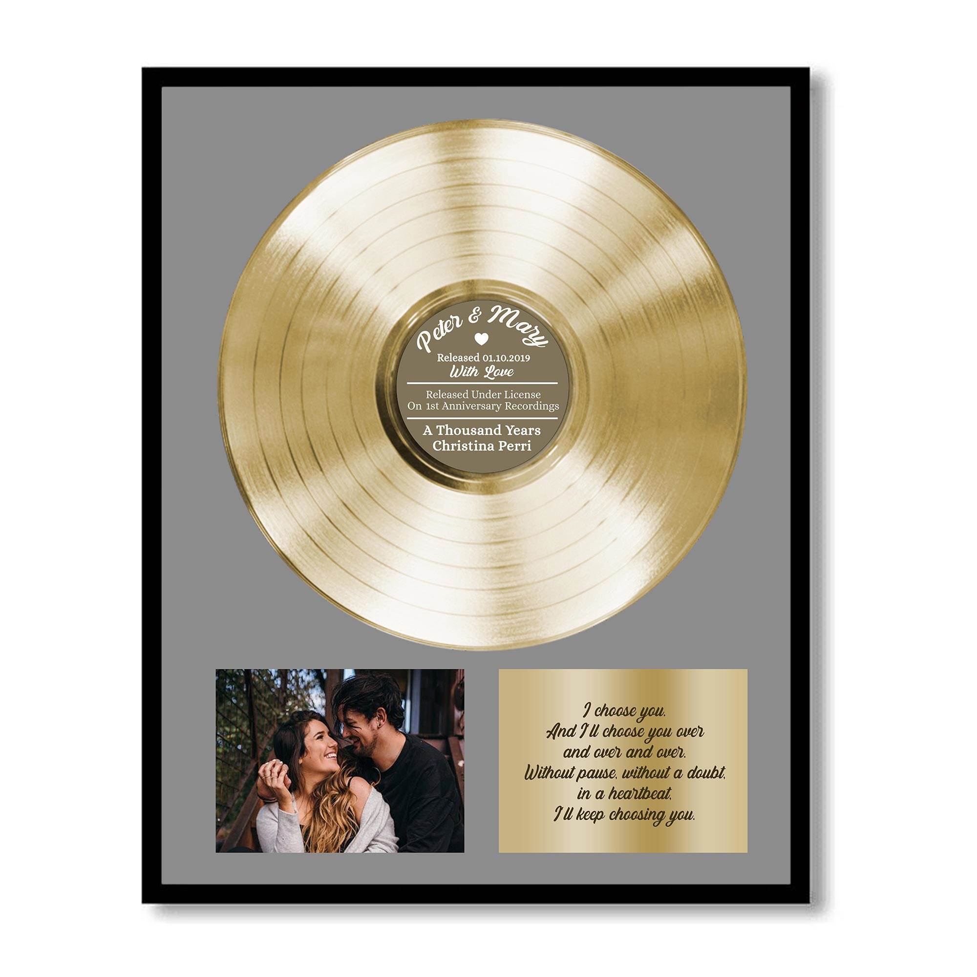 Second Year Anniversary Gift Custom Record Vinyl, 2nd Year Anniversary Gift For Him For Her, Vinyl Record Art Second Anniversary Gifts