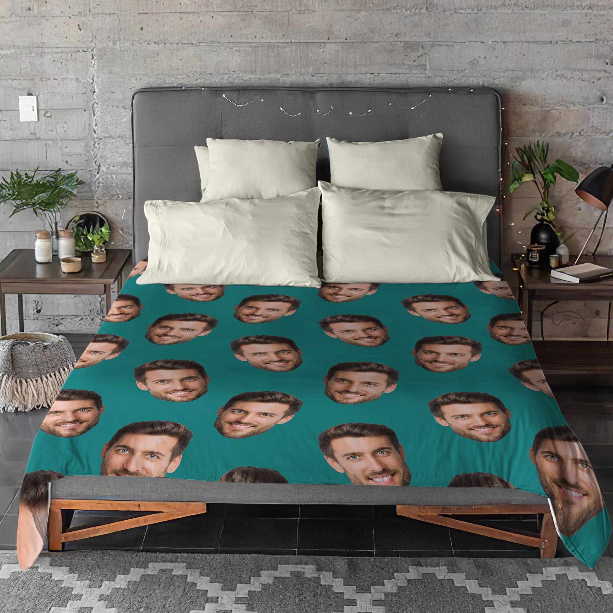 Gift For Husband Personalized Photo Blanket 2022 Romnatic Gifts, Custom Funny Face Fleece Blanket Housewarming Gift For Boyfriend