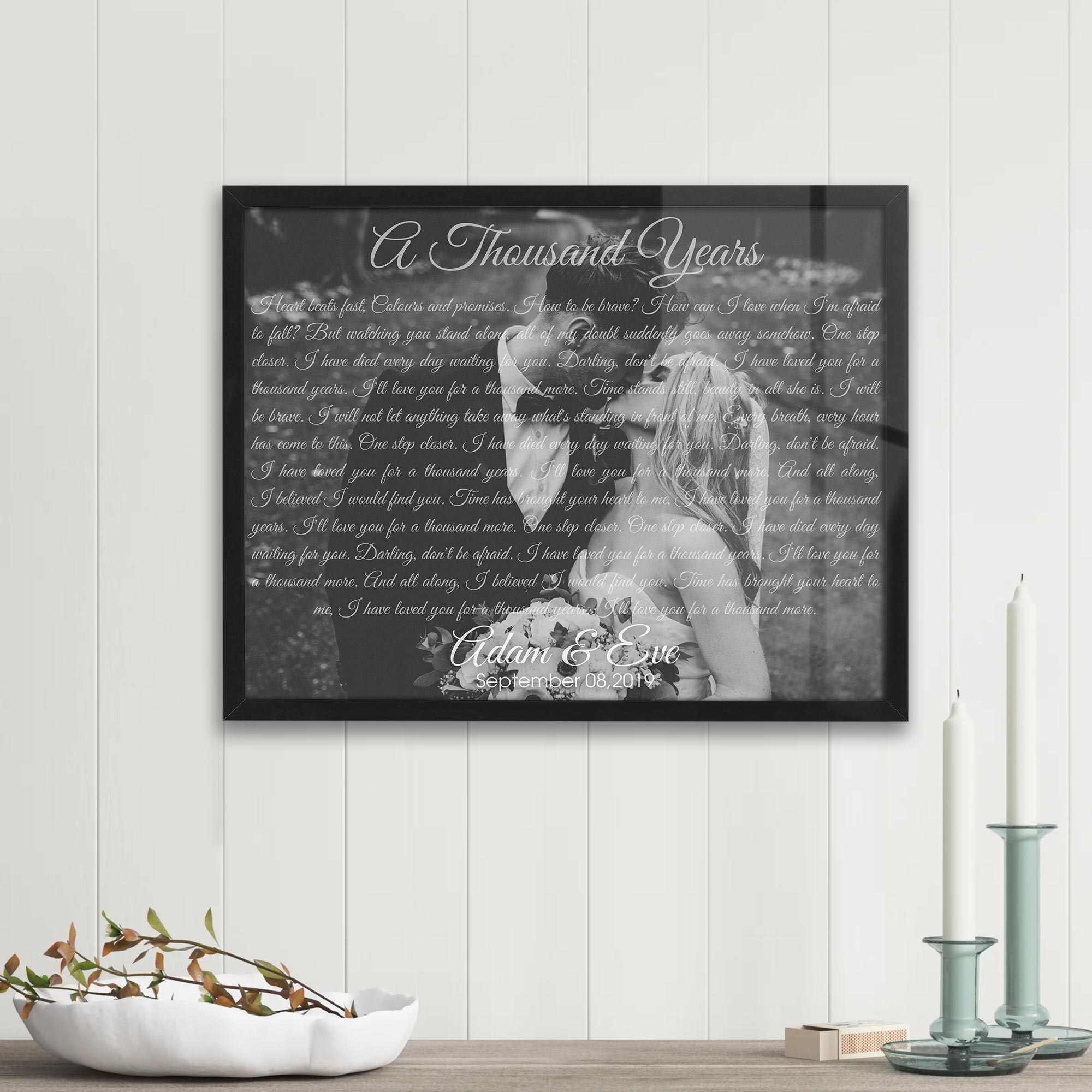 Lyric Wall With Unique 1St Wedding Anniversary Gifts For Husband, Custom Song Lyric Wall Art