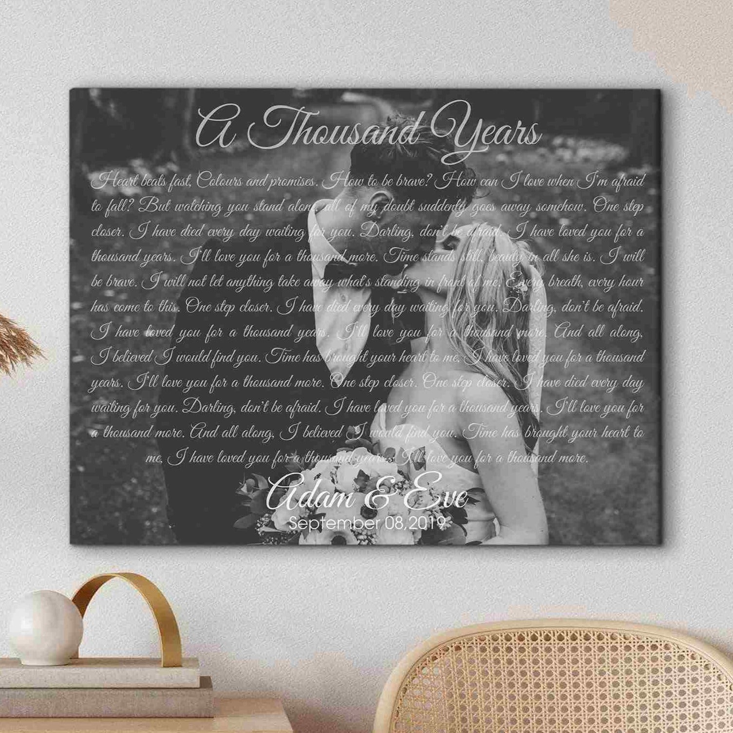 Lyric Wall With Unique 1St Wedding Anniversary Gifts For Husband, Custom Song Lyric Wall Art