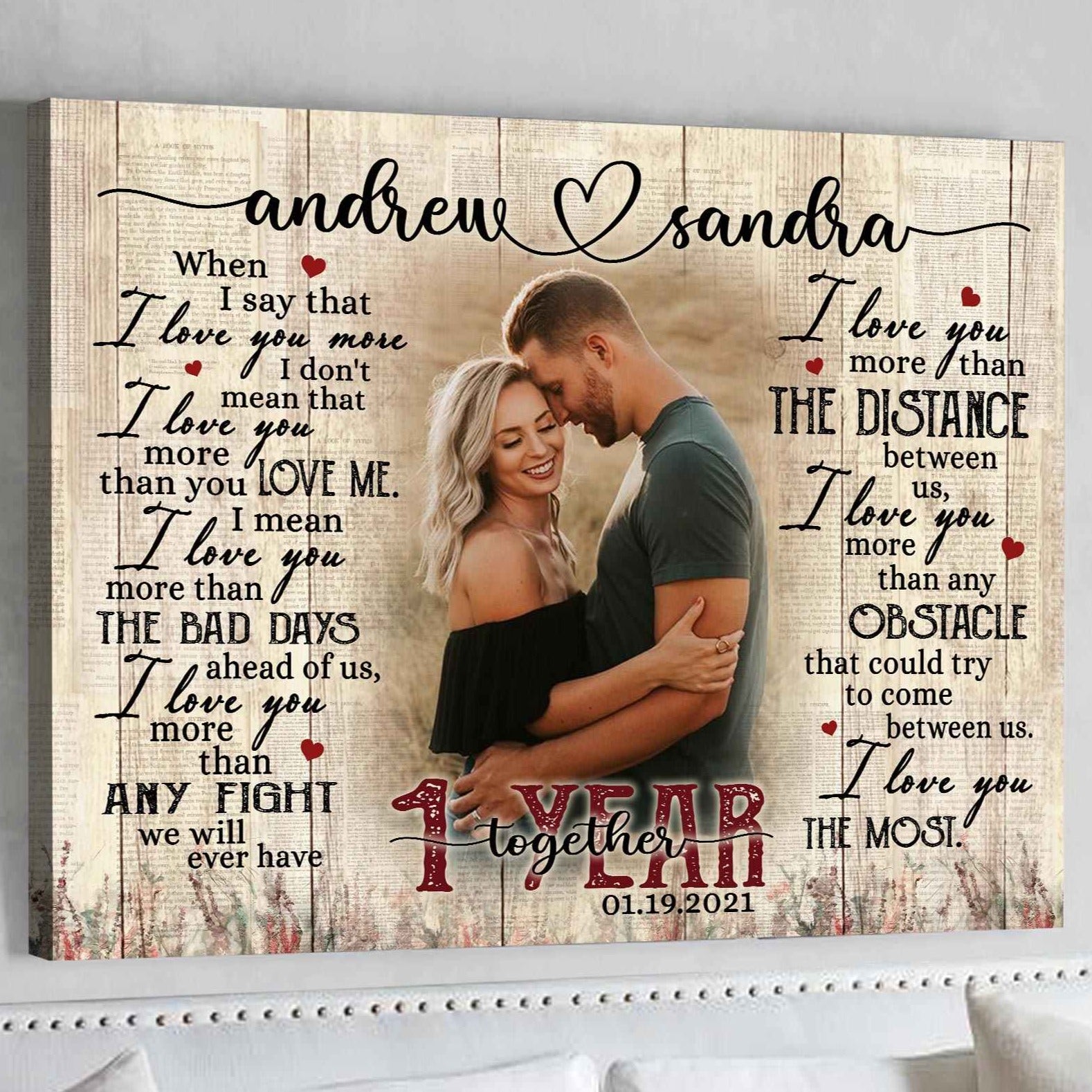 Paper Anniversary Gift Idea, First Anniversary Gift for Husband, When I Say  That I Love You More Canvas, Personalized Valentines Day Gift - Magic  Exhalation