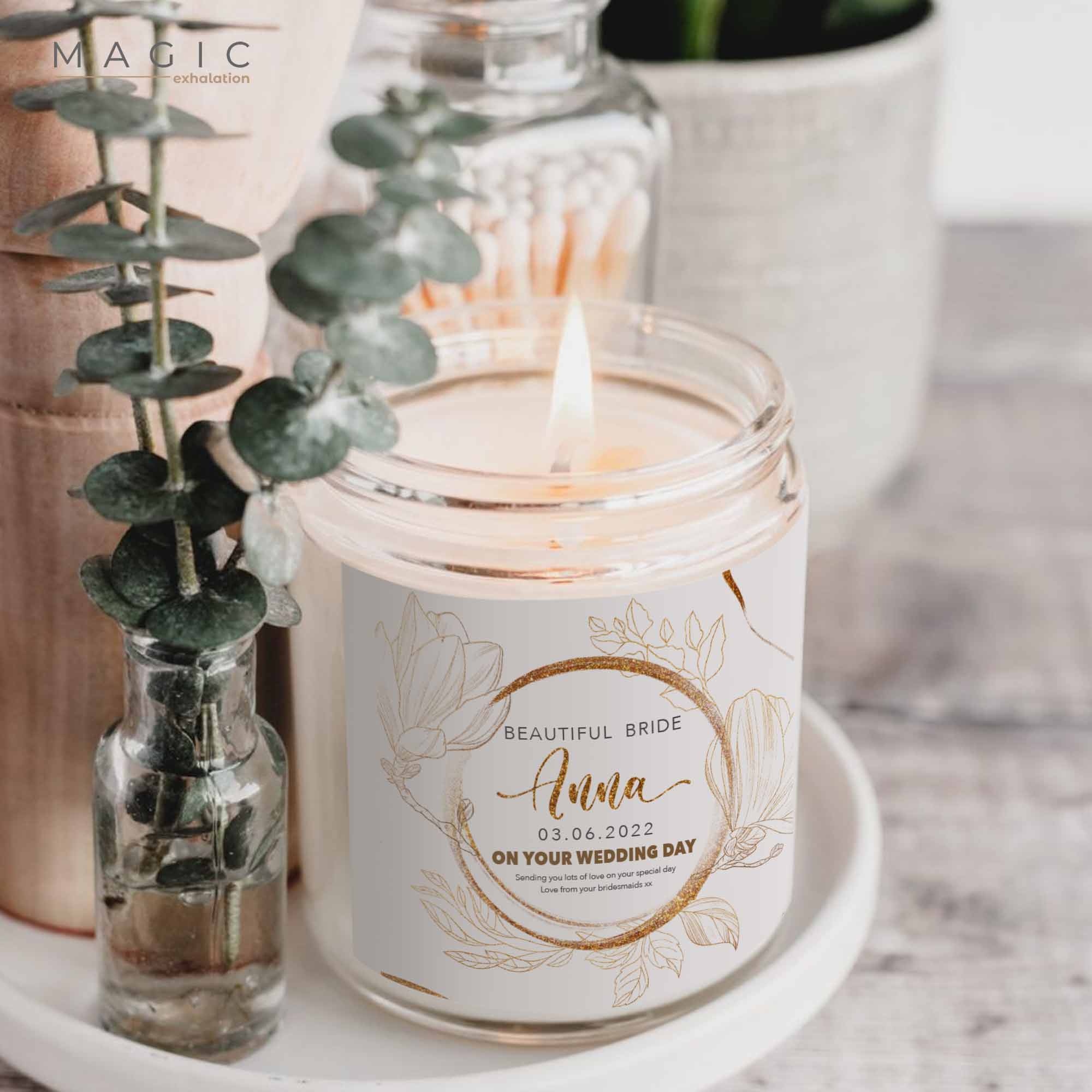Wedding Gift For Bride Candle, Personalized Candle Gift From Bridesmaids, Bridal Shower Gift For Bride To Be, Unique Candles Engagement Gift