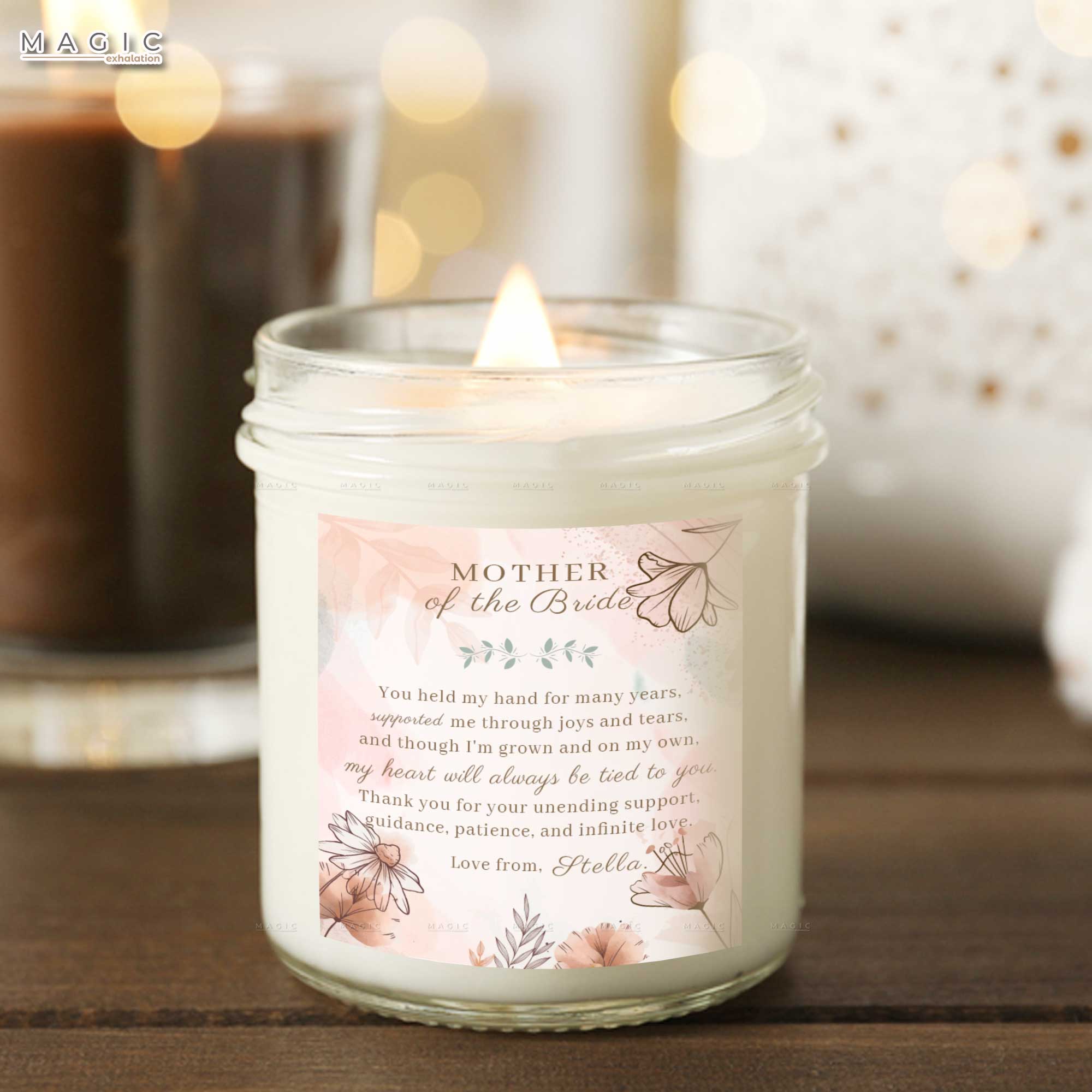 Customized Valentines Day Gifts, Wedding Candles Gift For Mother