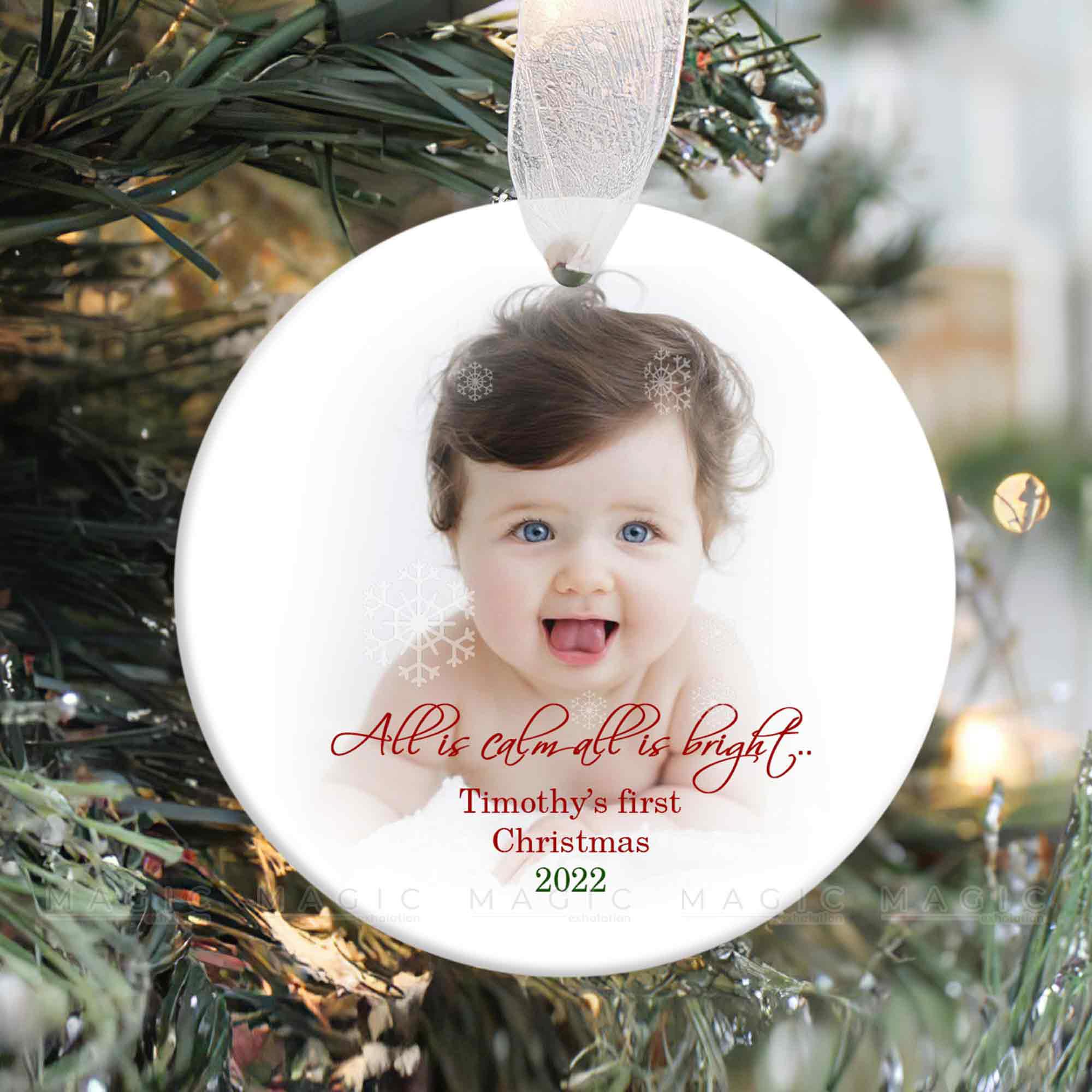 baby's first christmas personalized ornament