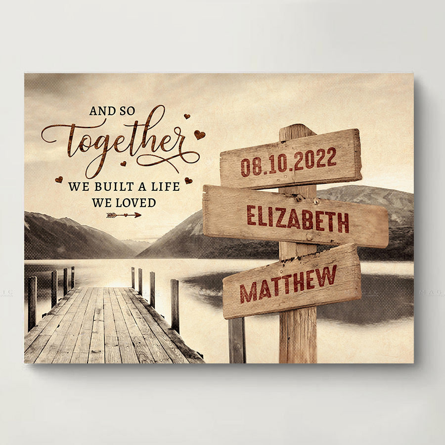 Canvas with Names on Street Signs | Customized Valentines Gift | For ...
