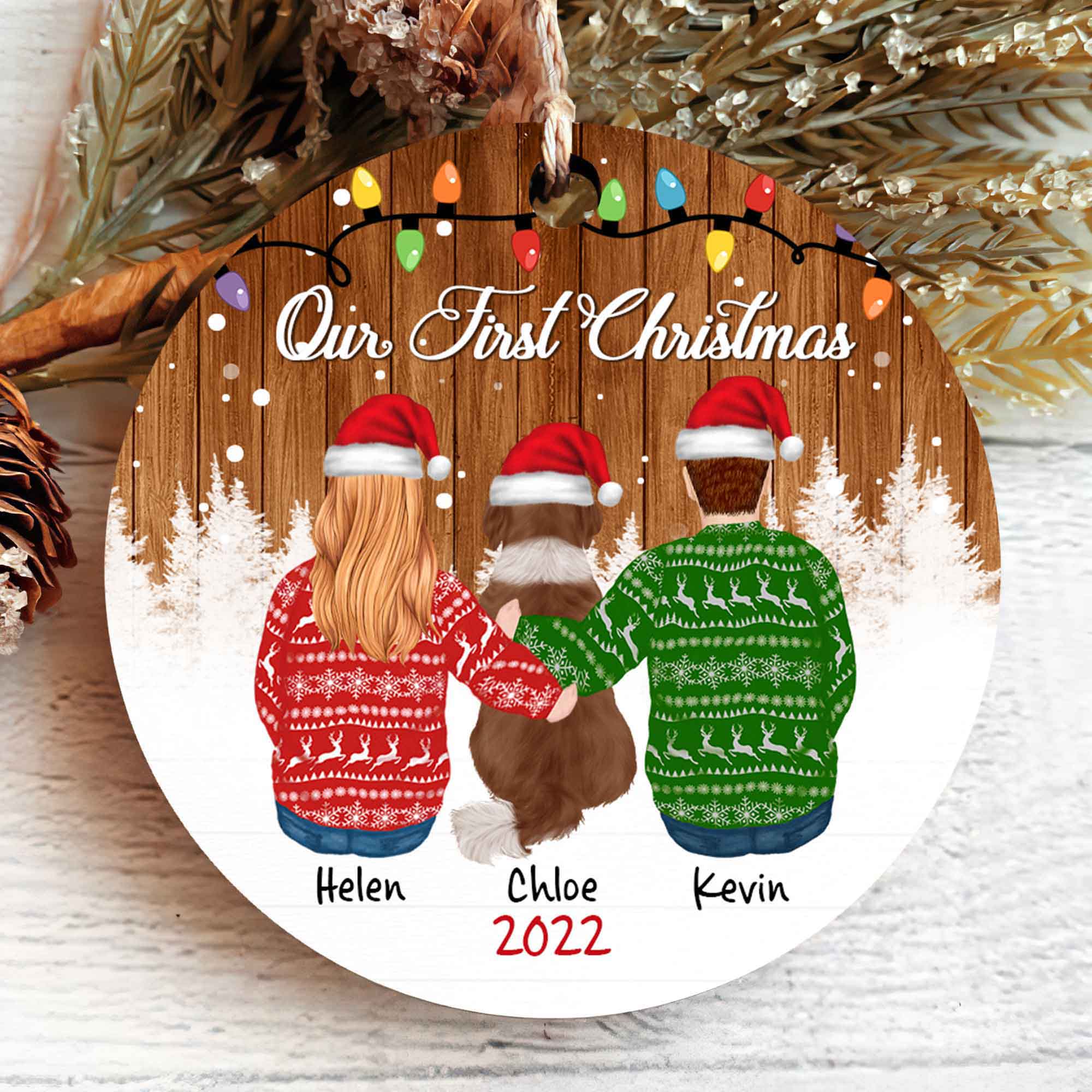 couple's first christmas ornament personalized