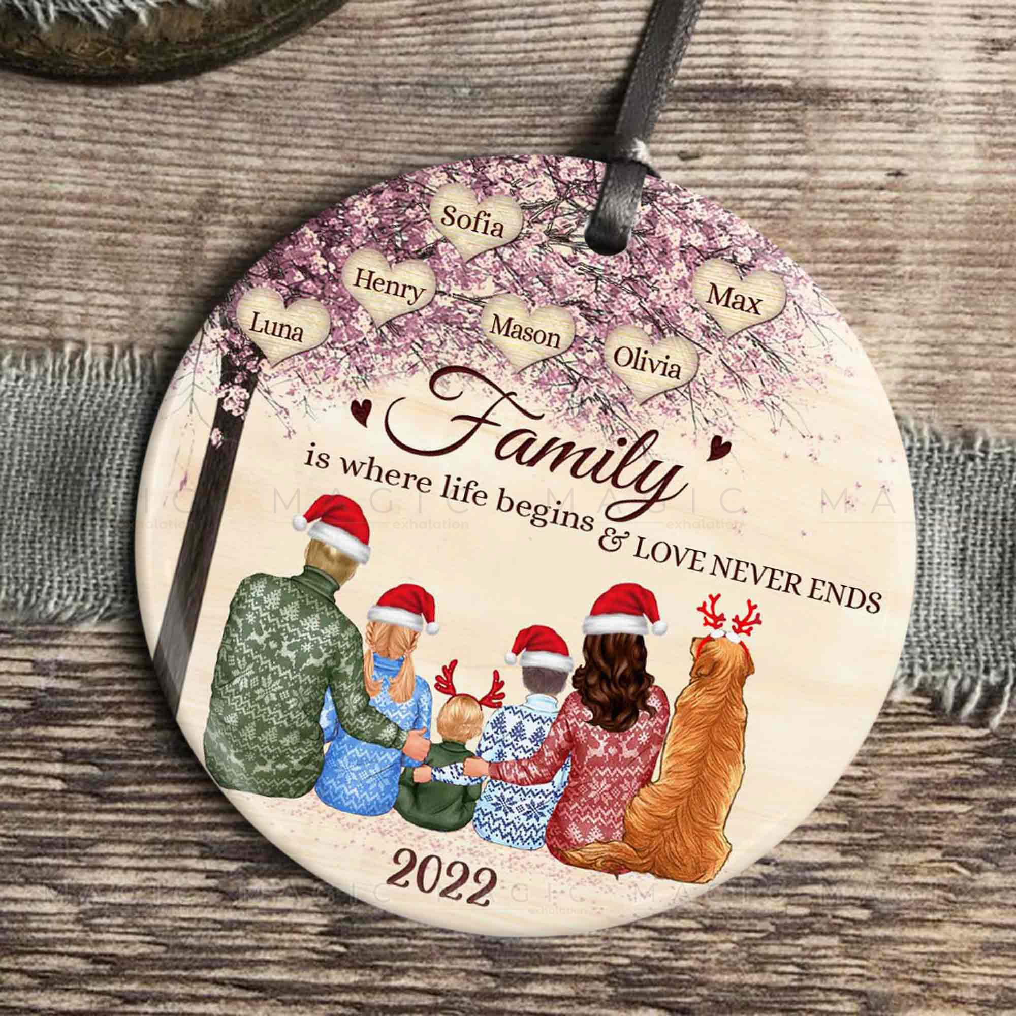 custom family ornaments with pets