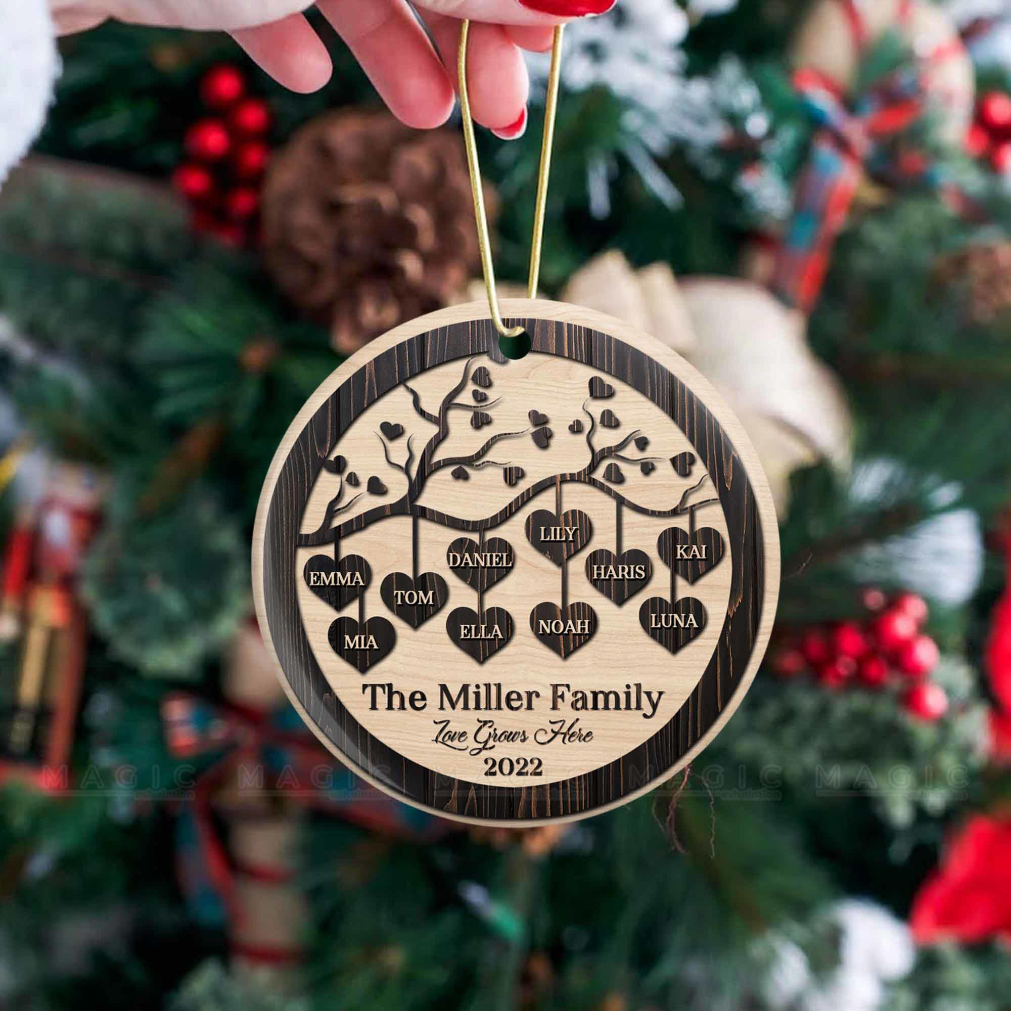 Family Tree Ornament Personalized, Personalized Family Tree Christmas ...