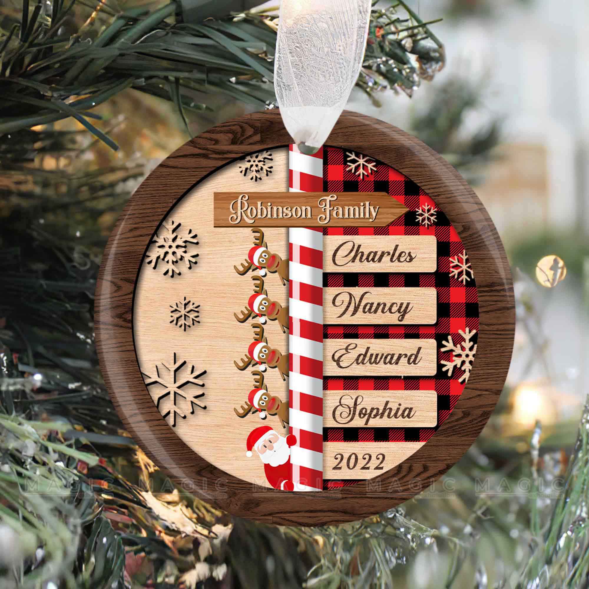 personalized family name ornaments