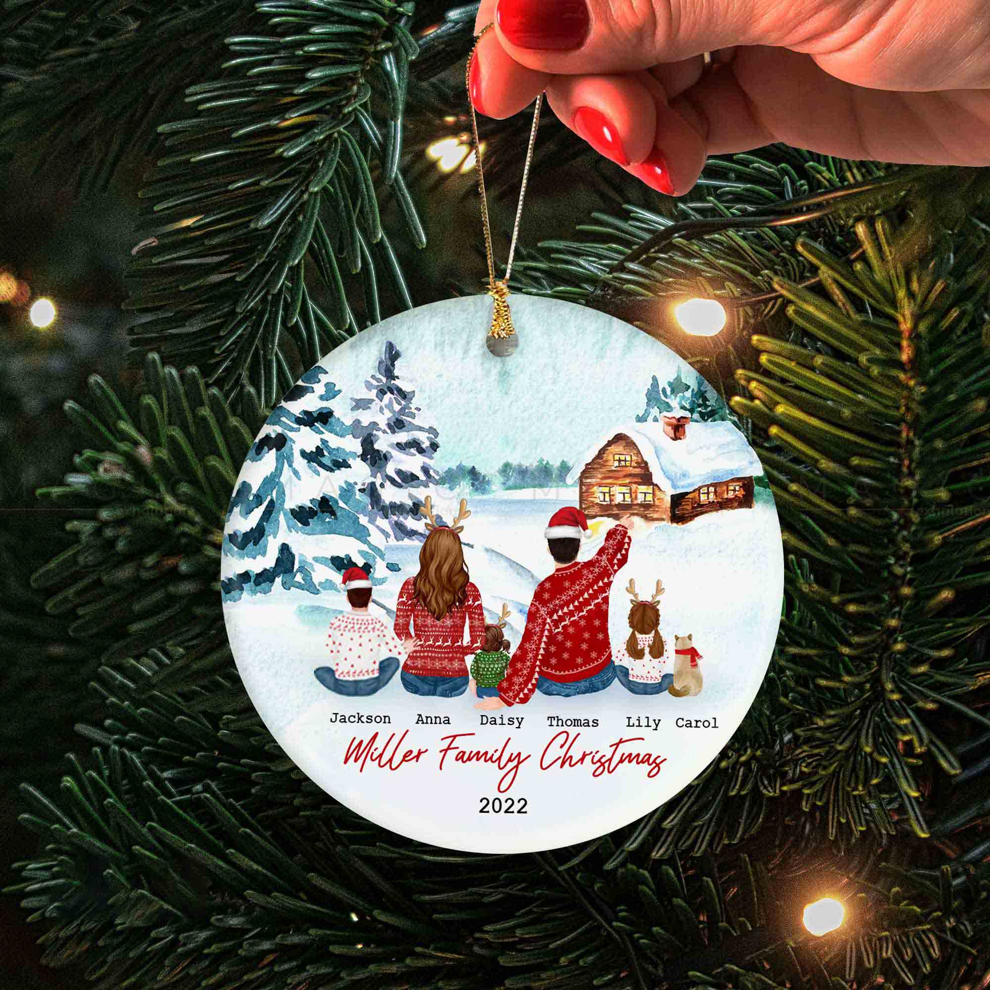5 Pack Sublimation 3 inch Ceramic Christmas Ornaments