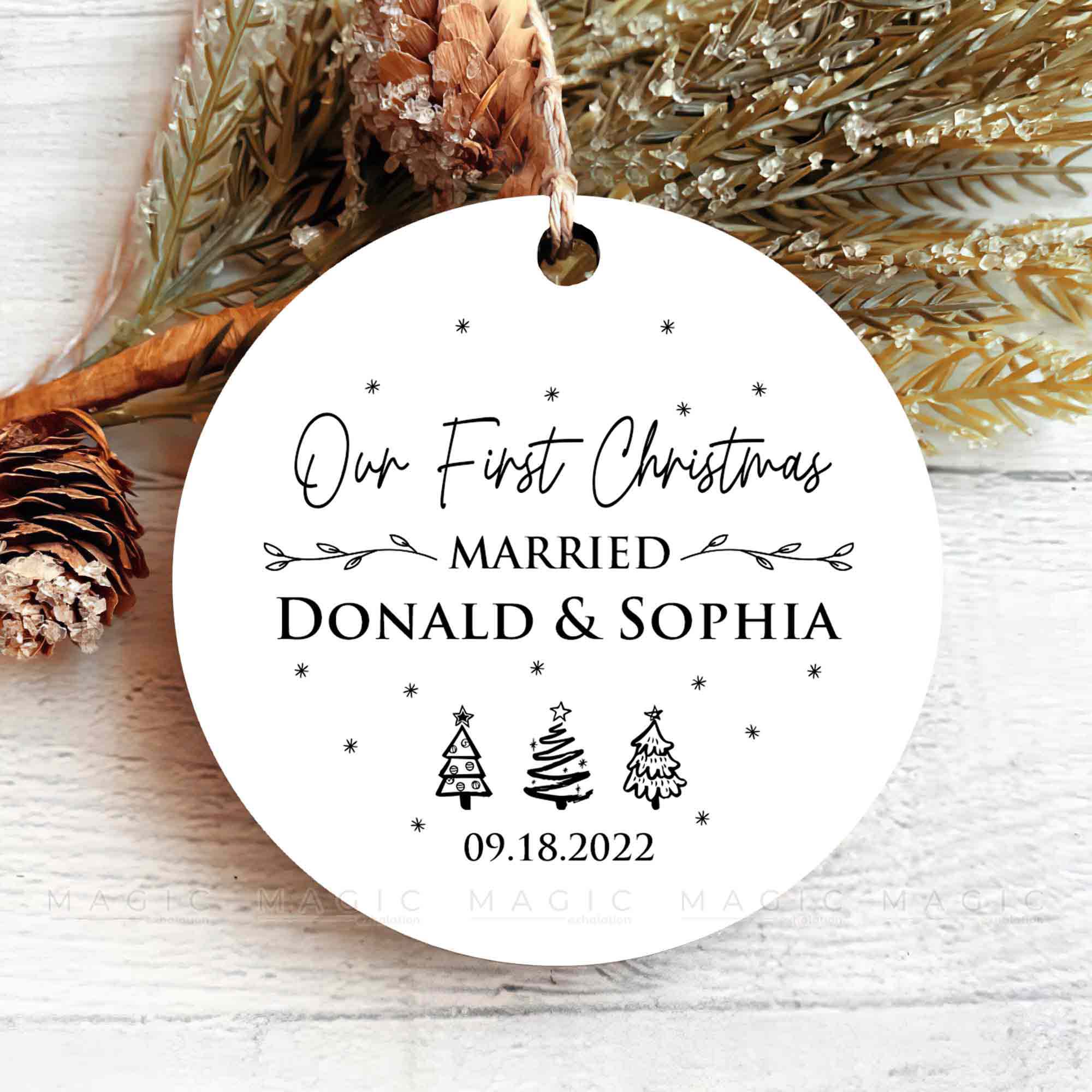 first christmas married ornaments