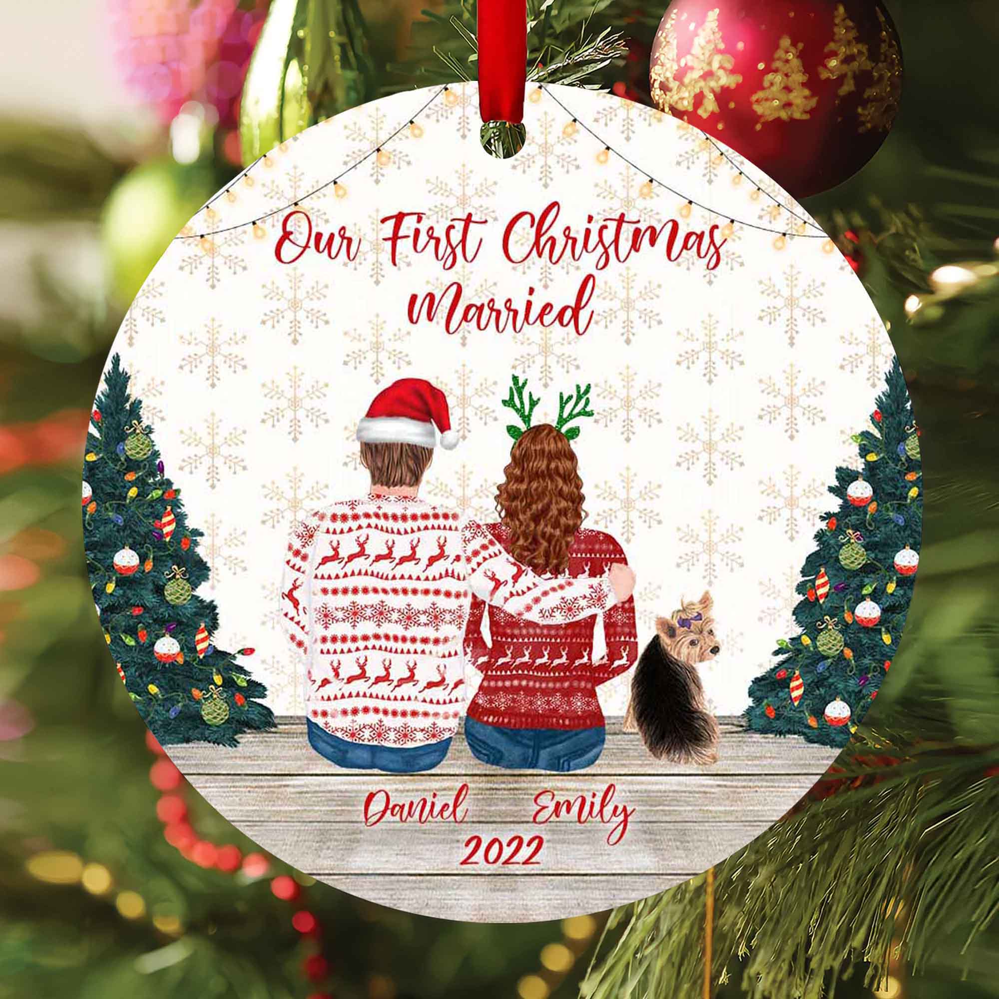 first christmas ornament married