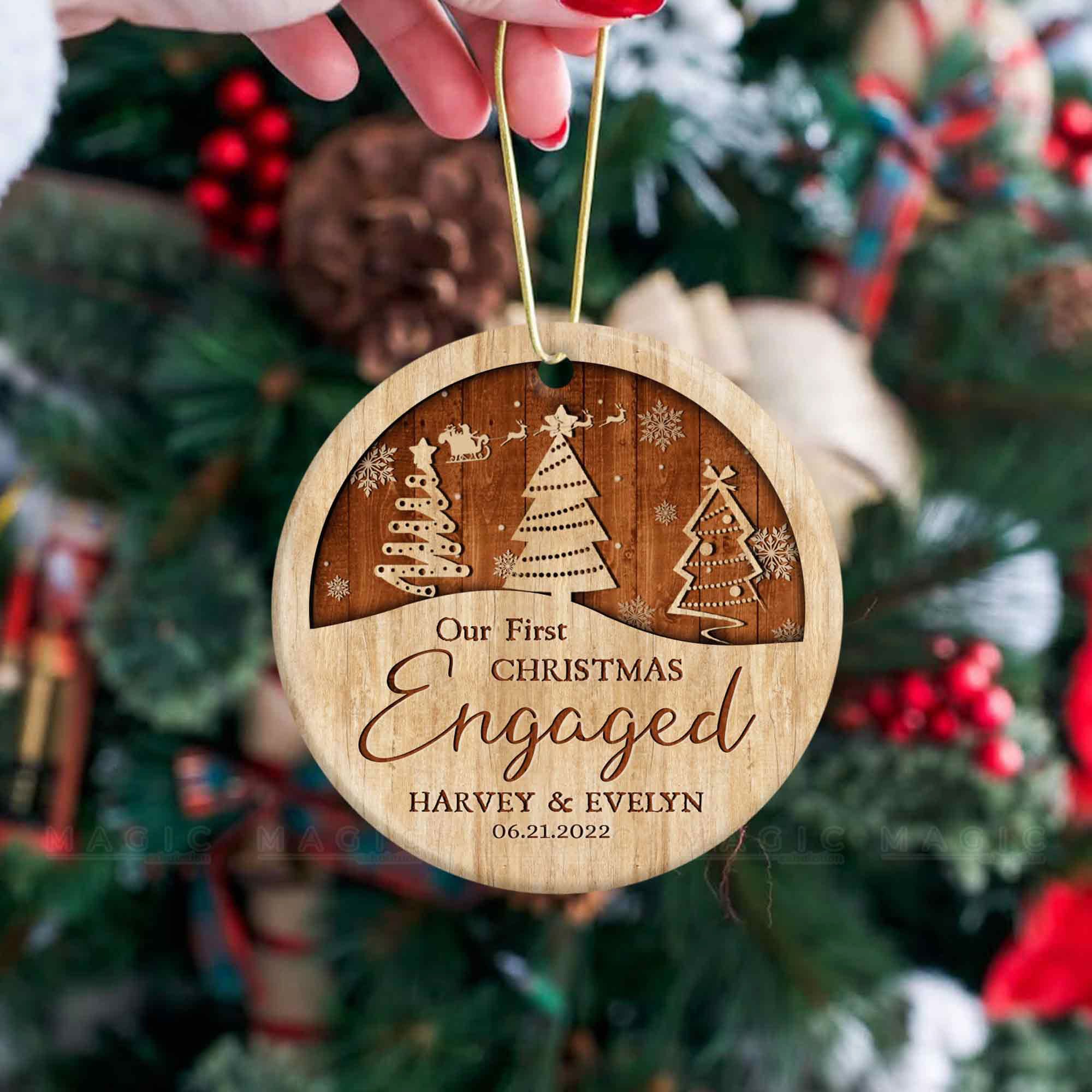 first engaged christmas ornament