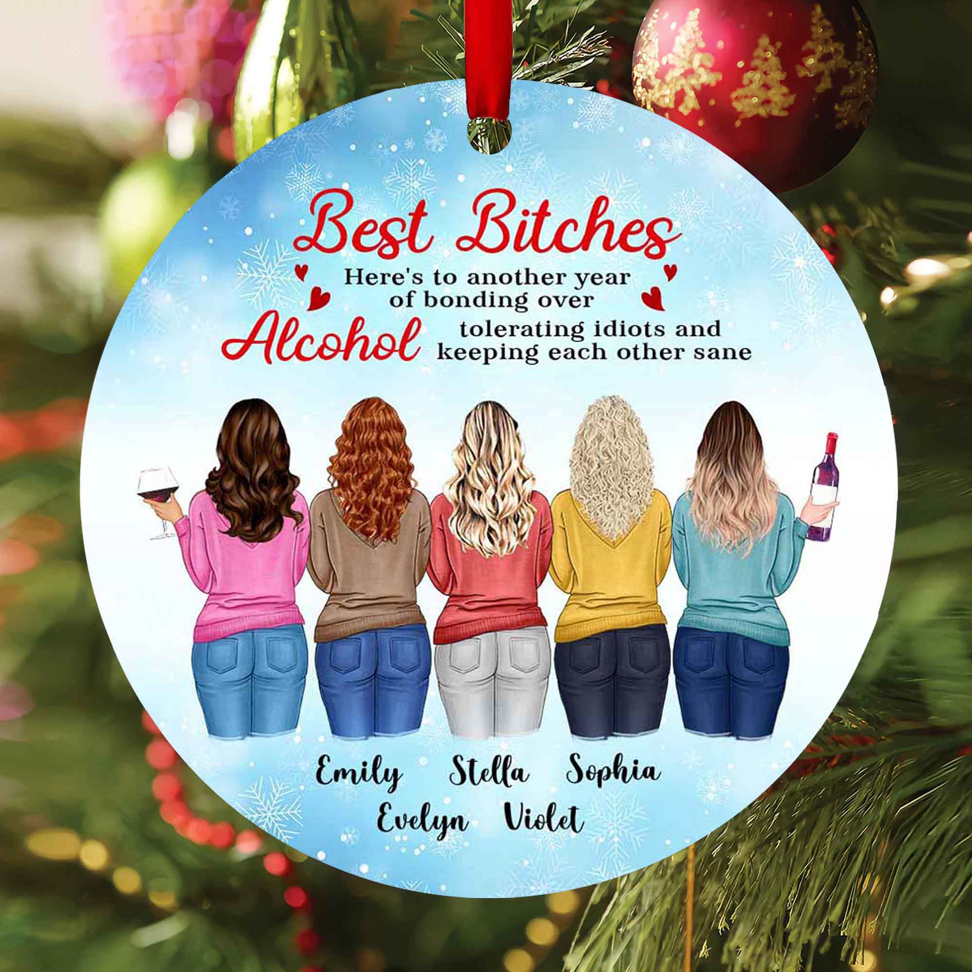 Personalized Funny Friend Ornaments, Best Sisters Christmas