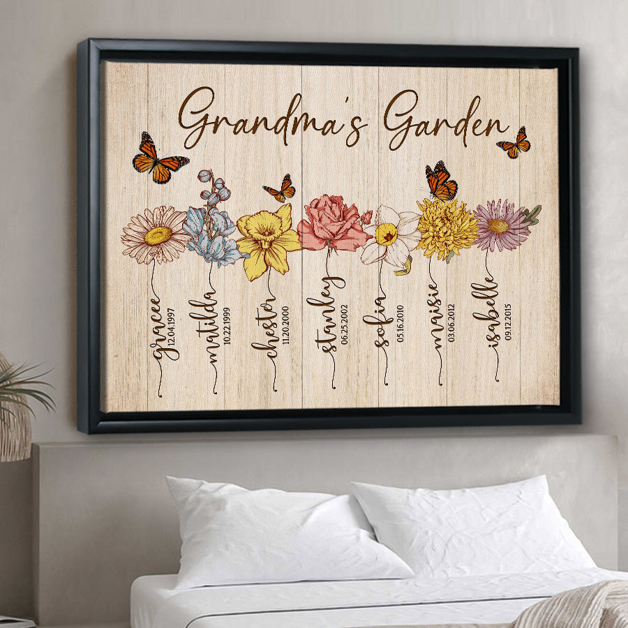 Grandmas Garden Canvas Personalized I'm As Lucky As Can Be - Personalized Gift - Custom Canvas – My Mindful Gifts For Grandma